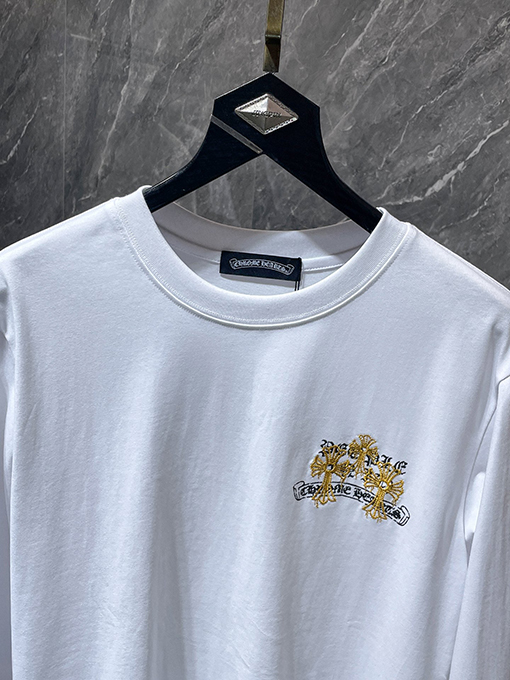 クロムハーツ ファッショナブルなヘビーデューティークロス刺繍長袖シャツ