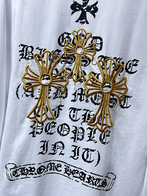 クロムハーツ ファッショナブルなヘビーデューティークロス刺繍長袖シャツ