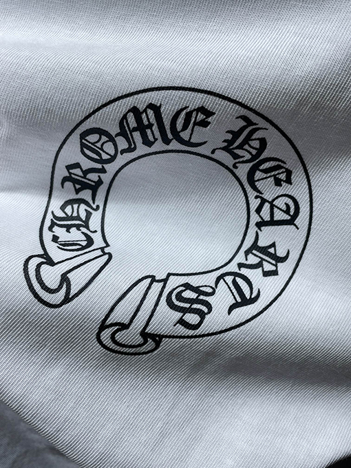 クロムハーツ レタープリントのホースシューカラーブロックラグラン長袖シャツ