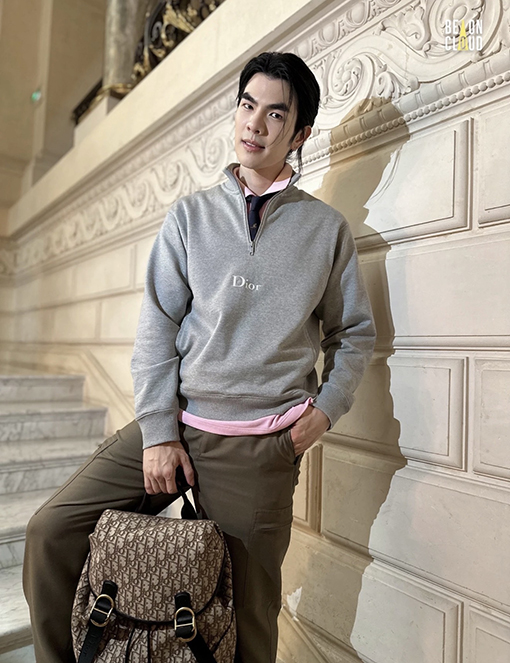 ディオール Dior 刺繍入りレターハーフジップスウェットシャツ