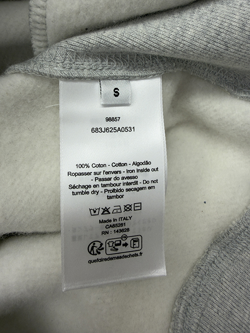 ディオール Dior 刺繍入りレターハーフジップスウェットシャツ