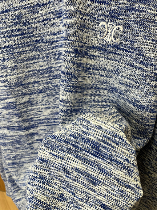 セリーヌ ミックスカラー織り刺繍クルーネックセーター