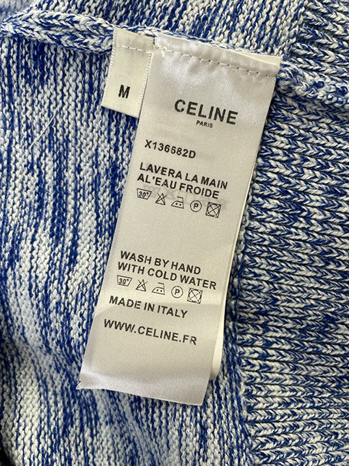 セリーヌ ミックスカラー織り刺繍クルーネックセーター