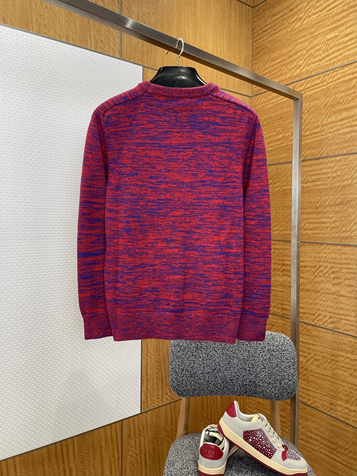 セリーヌ ミックスカラー織り刺繍クルーネックセーター