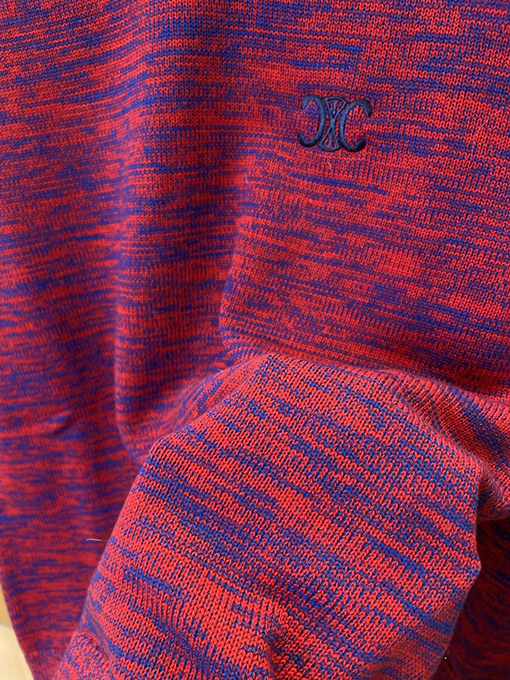 セリーヌ ミックスカラー織り刺繍クルーネックセーター