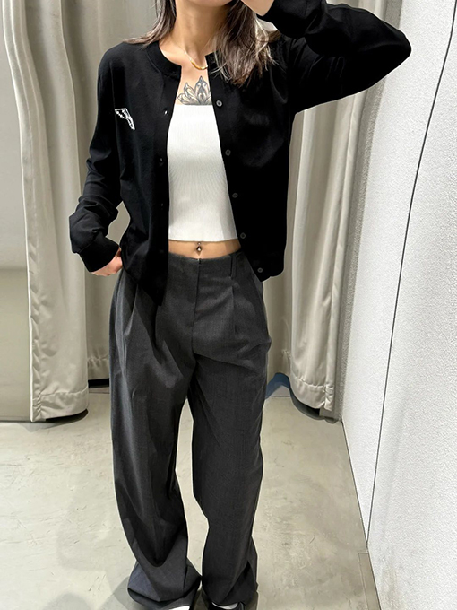 ワイスリー WE11DONE ビーズロゴニットカーディガン