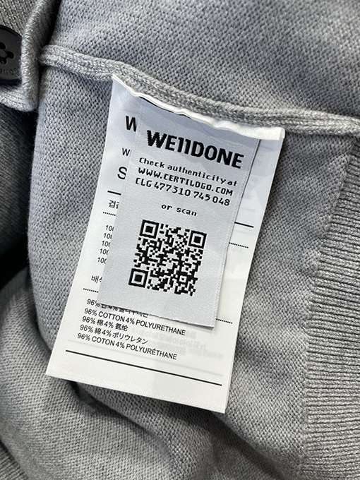 ワイスリー WE11DONE ビーズロゴニットカーディガン