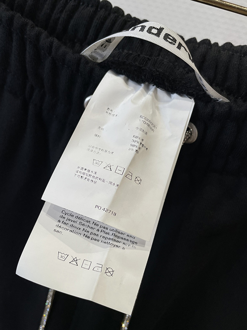 アレキサンダーワン ALEXANDER WANG ラインストーンドローストリングワイドレッグカジュアルパンツ