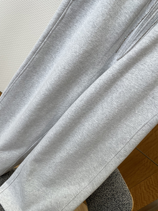 アレキサンダーワン ALEXANDER WANG ラインストーンドローストリングワイドレッグカジュアルパンツ