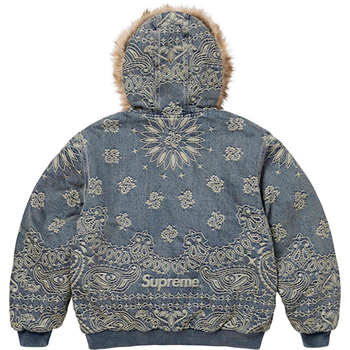 シュプリーム SUPREME BANDANA JACQUARD DENIM HOODED WORK JACKET ペイズリージャカードキルティングデニムジャケット