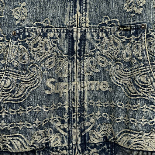 シュプリーム SUPREME BANDANA JACQUARD DENIM HOODED WORK JACKET ペイズリージャカードキルティングデニムジャケット