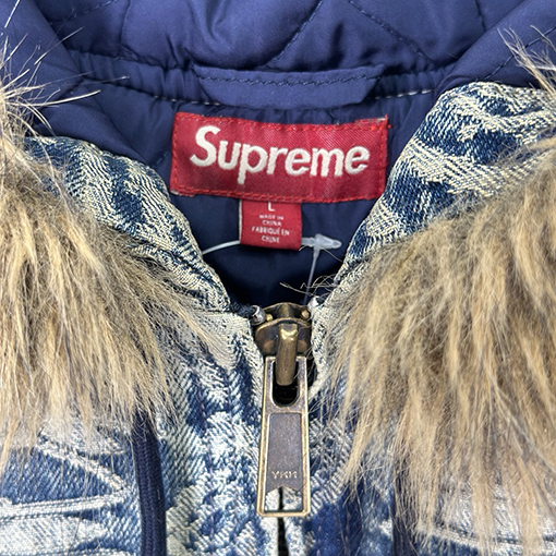 シュプリーム SUPREME BANDANA JACQUARD DENIM HOODED WORK JACKET ペイズリージャカードキルティングデニムジャケット