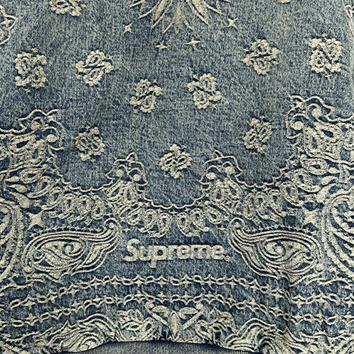 シュプリーム SUPREME BANDANA JACQUARD DENIM HOODED WORK JACKET ペイズリージャカードキルティングデニムジャケット