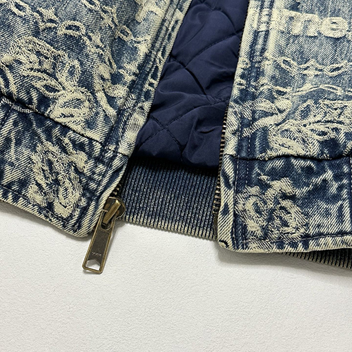 シュプリーム SUPREME BANDANA JACQUARD DENIM HOODED WORK JACKET ペイズリージャカードキルティングデニムジャケット