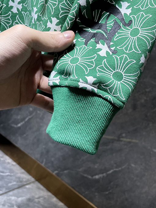 クロムハーツコピー 馬蹄のロゴ柄がったブルーのジップアップフード付きスウェットシャツ