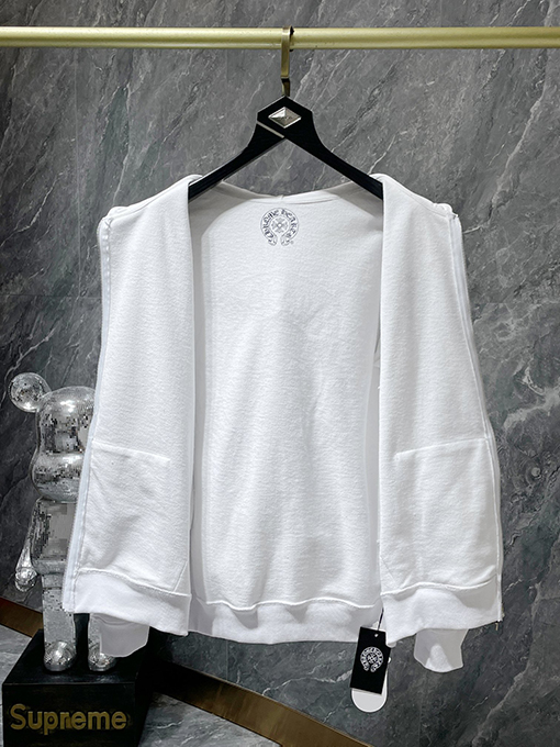 クロムハーツ 馬蹄クロスサンスクリットフローラルプリントジップアップパーカー