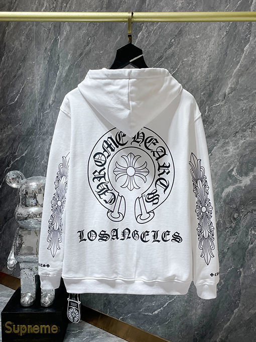 クロムハーツ 馬蹄クロスサンスクリットフローラルプリントジップアップパーカー