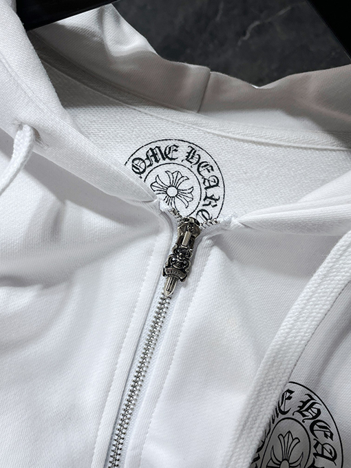 クロムハーツ 馬蹄クロスサンスクリットフローラルプリントジップアップパーカー