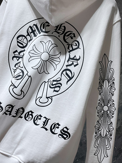 クロムハーツ 馬蹄クロスサンスクリットフローラルプリントジップアップパーカー