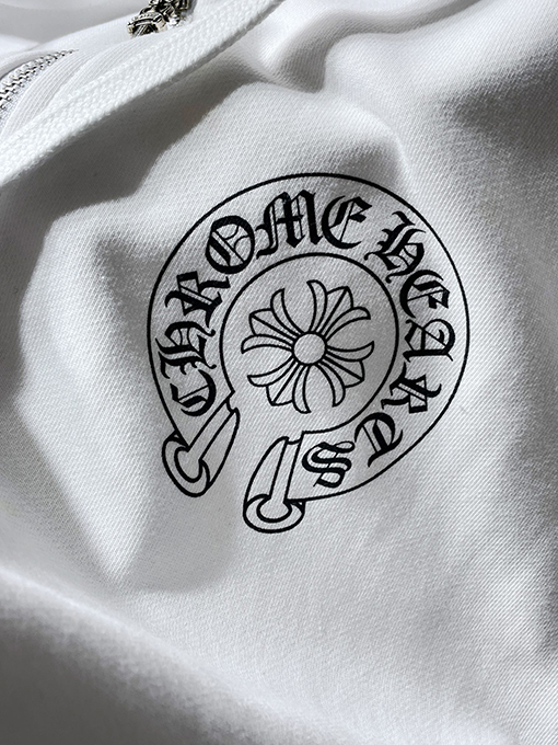 クロムハーツ 馬蹄クロスサンスクリットフローラルプリントジップアップパーカー