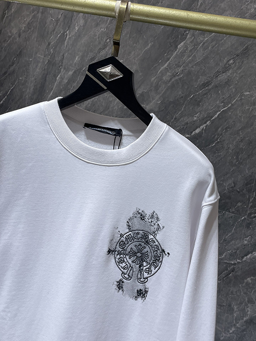 クロムハーツ サンスクリット刺繍クロスクルーネックスウェットシャツ