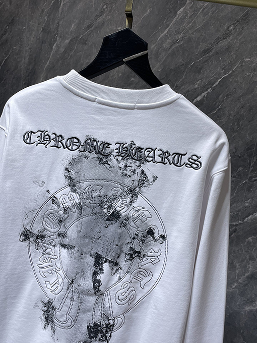 クロムハーツ サンスクリット刺繍クロスクルーネックスウェットシャツ