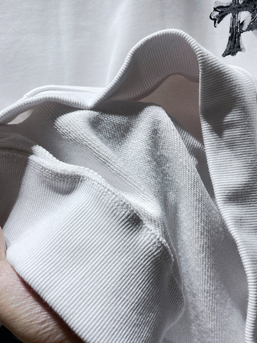 クロムハーツ インクスプラッターサンスクリット刺繍パッチワークフード付きスウェットシャツ