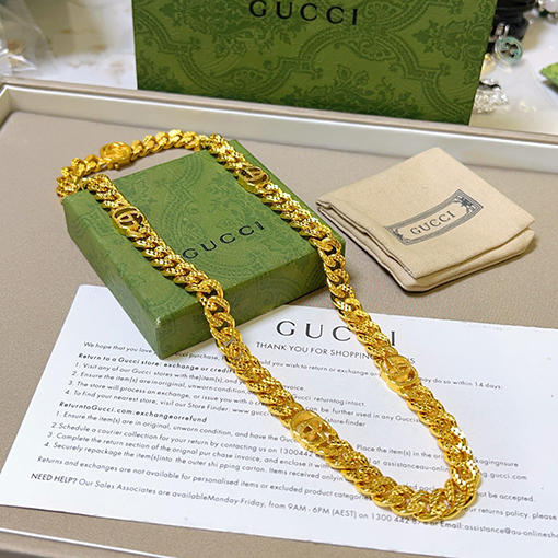 グッチ Anger Forest シリーズ ダブルG ヴィンテージチェーンネックレス