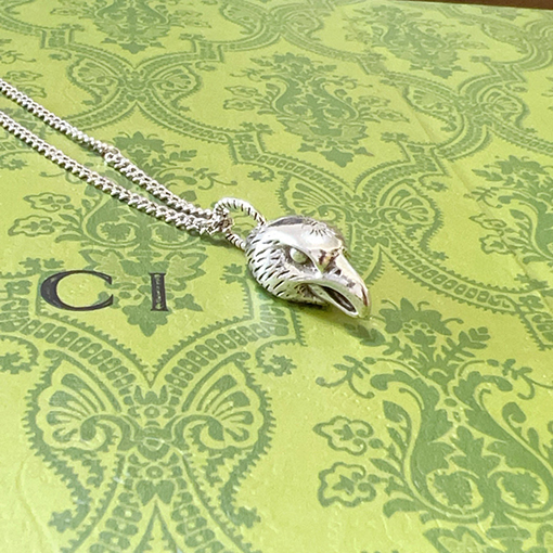 グッチ Anger Forest シリーズ ダブルG ダブルリング イーグルヘッドネックレス