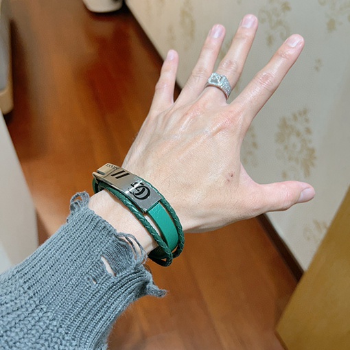 グッチ Anger Forest クラシックシリーズ ダブルG レトロ シルバーブレスレット