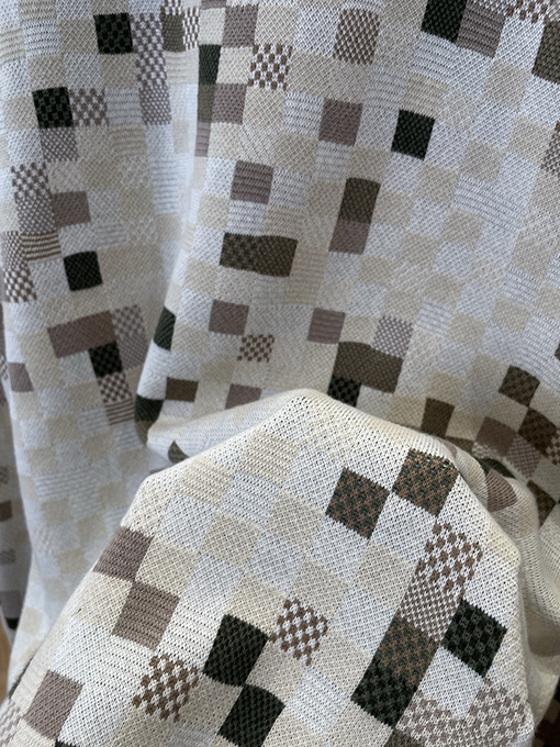 ルイヴィトン カラーブロックチェック柄ジャカードクルーネックニットセーター