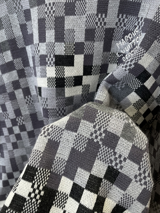 ルイヴィトンコピー クラシックカラーブロックチェック柄ジャカードクルーネックニットセーター