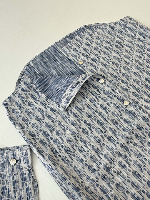 ディオール クラシックなモノグラム総柄デニムシャツジャケット