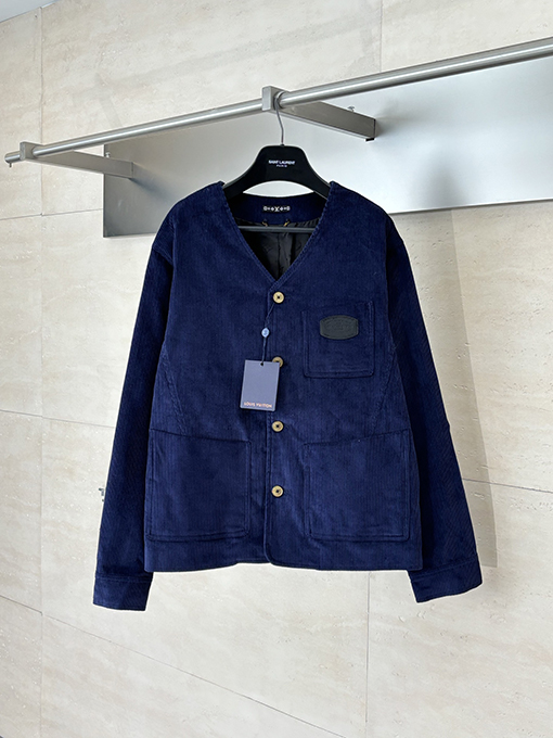 ルイヴィトン Vネックコーデュロイモノグラムパッチワークジャケット