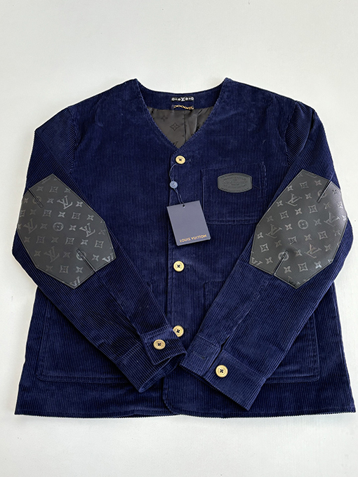 ルイヴィトン Vネックコーデュロイモノグラムパッチワークジャケット