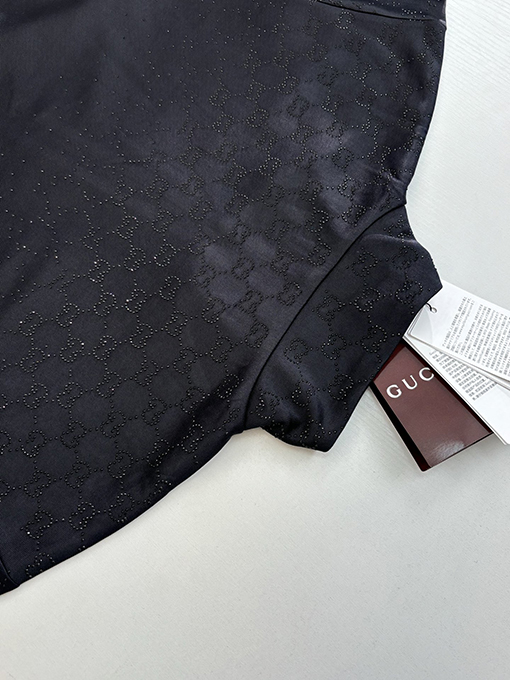 グッチ ラインストーングラデーションプレーンニットジップアップスタンドカラージャケット