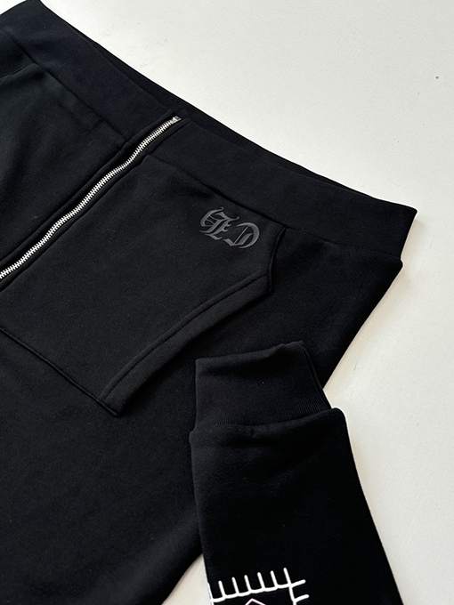 クロムハーツ キャラクターサンスクリットプリントジッパーフード付きスウェットシャツ