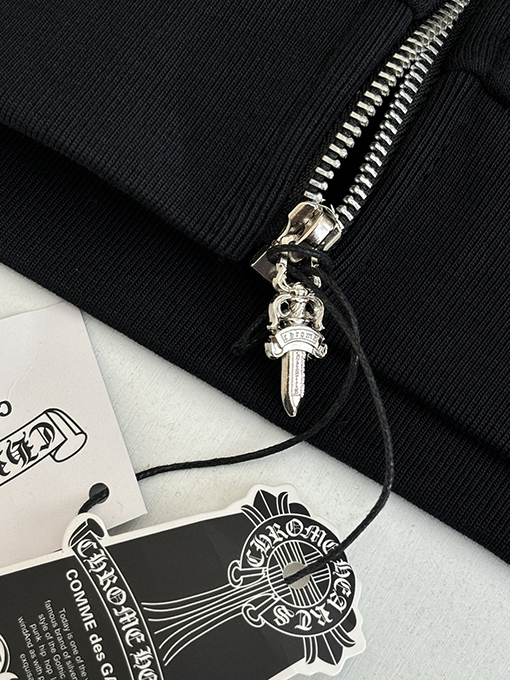 クロムハーツ キャラクターサンスクリットプリントジッパーフード付きスウェットシャツ