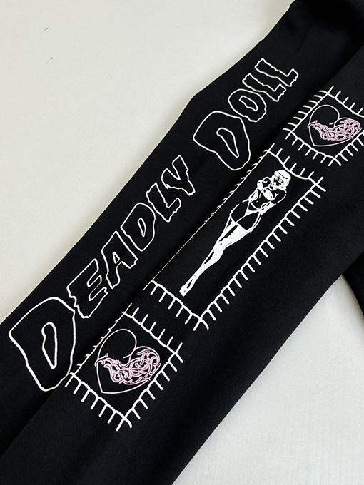 クロムハーツ キャラクターサンスクリットプリントジッパーフード付きスウェットシャツ