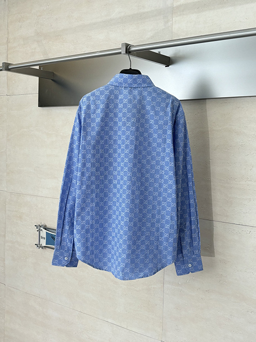 グッチスーパーコピー ダブルG オールオーバー ジャカード コットンカラー 長袖シャツ