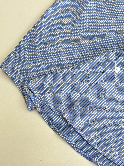 グッチスーパーコピー ダブルG オールオーバー ジャカード コットンカラー 長袖シャツ