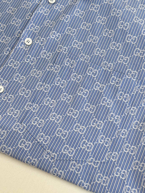 グッチスーパーコピー ダブルG オールオーバー ジャカード コットンカラー 長袖シャツ