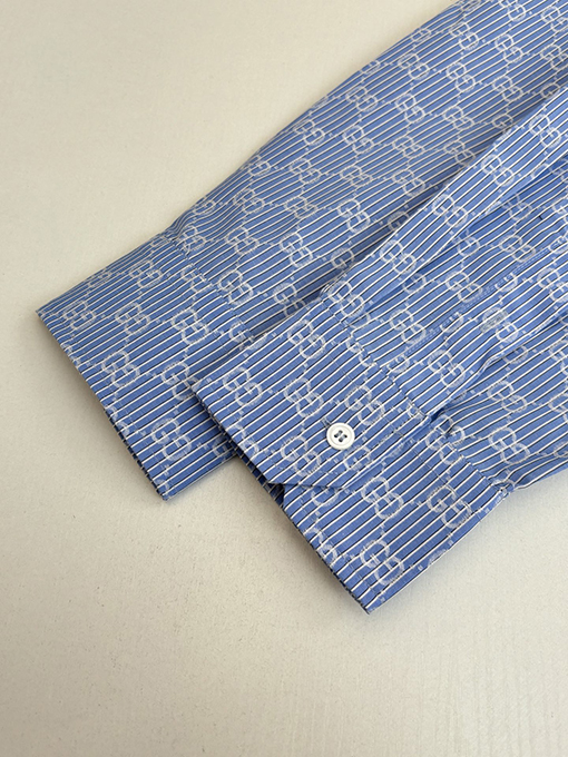 グッチスーパーコピー ダブルG オールオーバー ジャカード コットンカラー 長袖シャツ