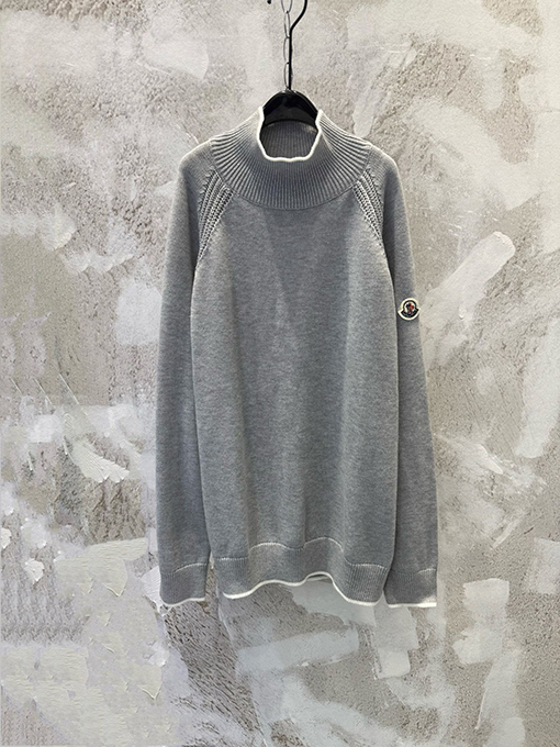 モンクレールスーパーコピー ピュアウールのロゴタートルネックニット長袖セーター