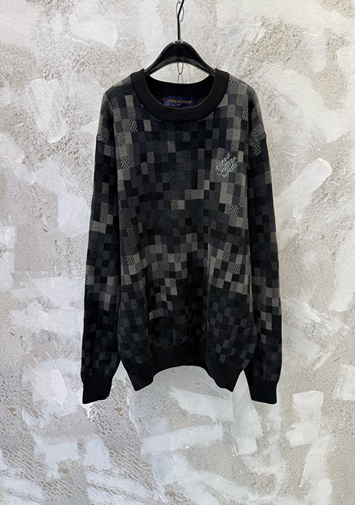 ルイヴィトンコピー Damier 新作カモフラージュ柄プルオーバーニットセーター