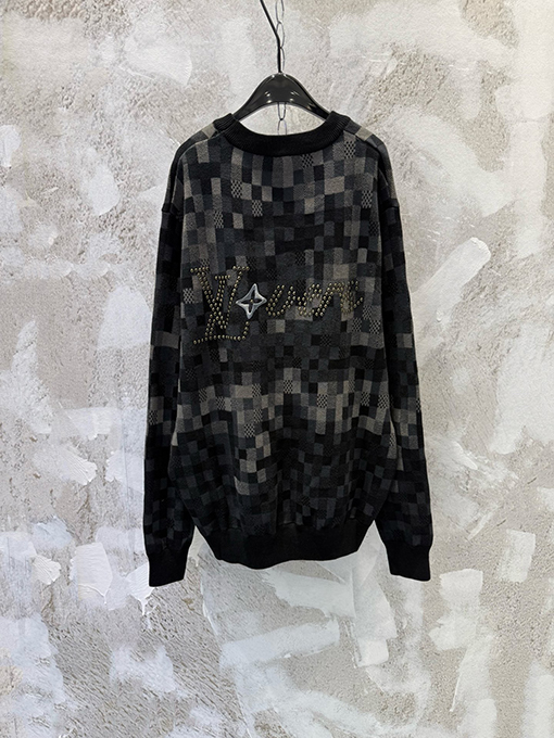 ルイヴィトンコピー Damier 新作カモフラージュ柄プルオーバーニットセーター