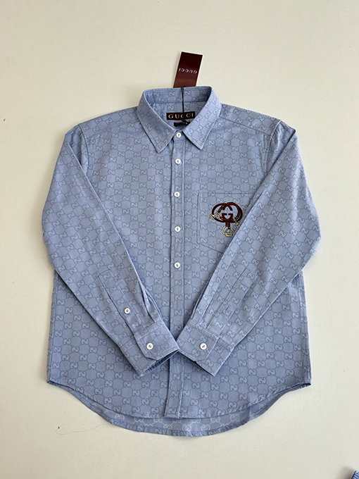 グッチ 限定馬年馬術スポーツ刺繍入りダブルGプリントシャツ