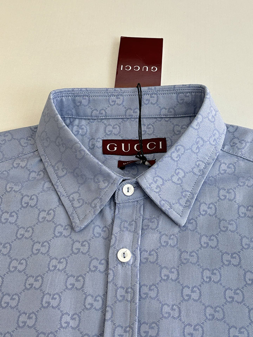 グッチ 限定馬年馬術スポーツ刺繍入りダブルGプリントシャツ