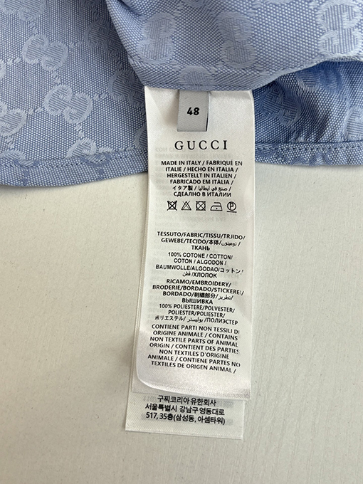 グッチ 限定馬年馬術スポーツ刺繍入りダブルGプリントシャツ