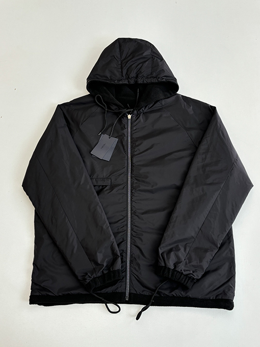 プラダ ロゴフリース ジップアップ フードジャケット